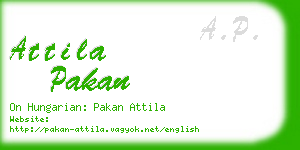 attila pakan business card